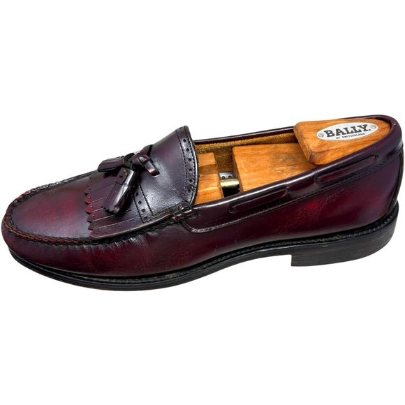 Vintage Hanover 2571 Oxblood Leather Tassel Kiltie Loafers - Picture 4 of 9